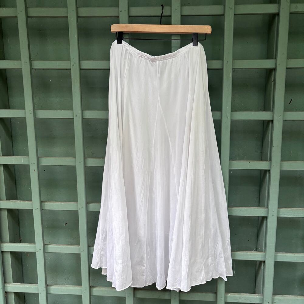 Zac & Rachel White Layered Maxi Skirt SzL Minimalist Romantic Balletcore - Picture 2 of 7